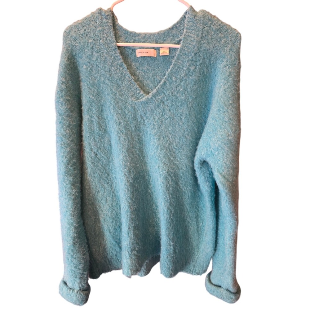 Sleeping On Snow Anthropologie Teal‎ Wool Blend Sweater XXS Womens Coquette